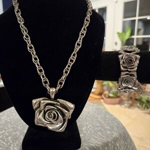 Tisha Waldron Rose Necklace and Bracelet